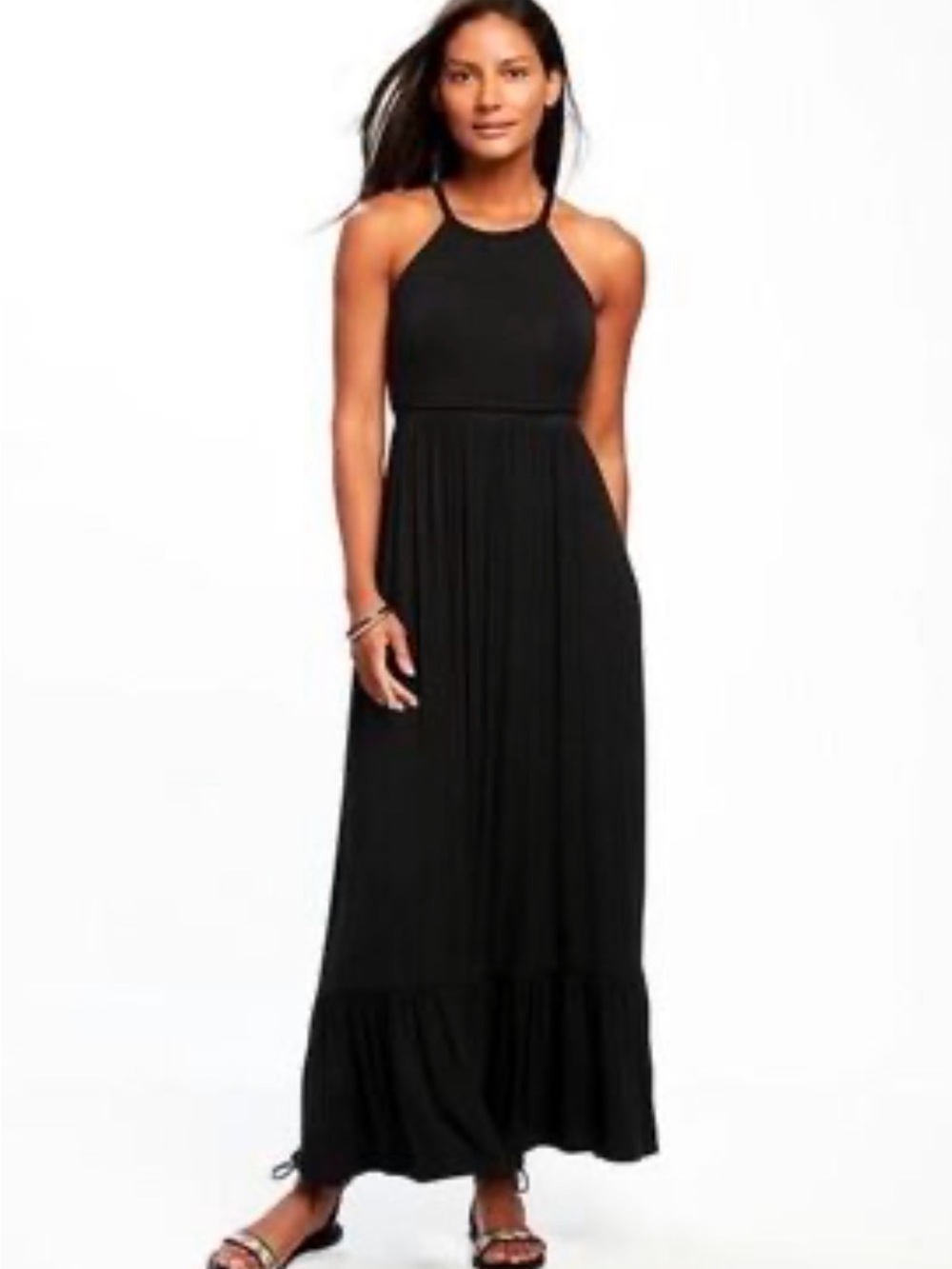 Old Navy Black Halter Maxi Dress Size Small